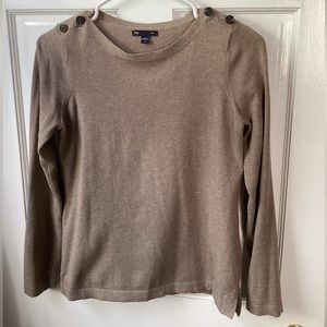 Gap 2 button taupe boatneck sweater - small